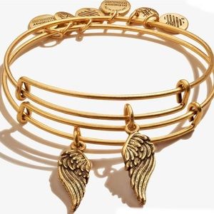 ALEX AND ANI set of Gold Wings Charm Bangles, WEAR FOR GROWTH + NEW BEGINNINGS